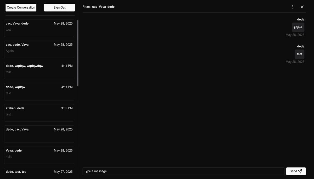 A real‑time messaging application with a GraphQL Apollo Server backend (Node.js, TypeScript, Prisma, Redis Pub/Sub, WebSockets) and a Next.js + Tailwind CSS Server Components frontend. Supports user authentication, conversations, messaging, and live subscriptions.